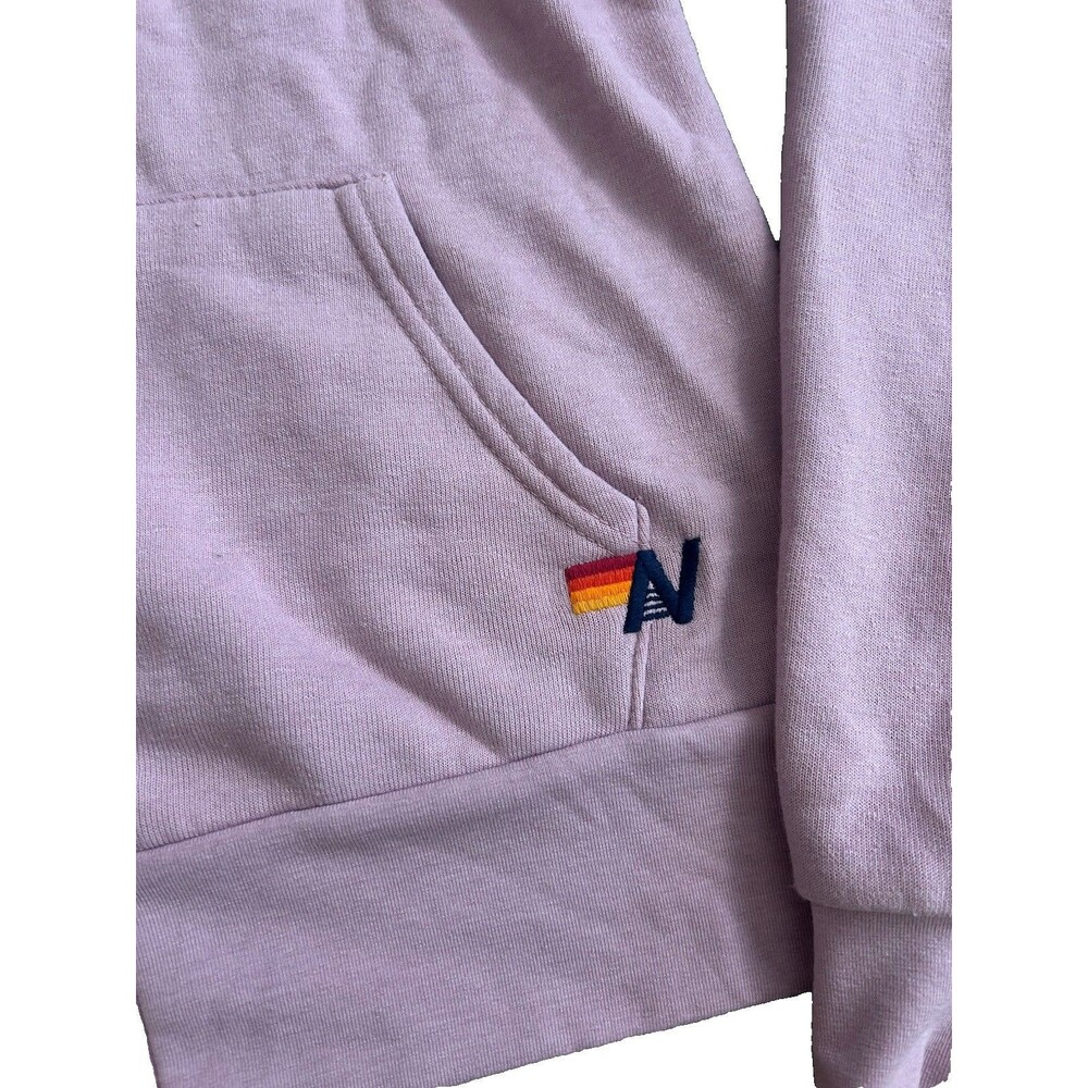 Aviator Nation Mauve Purple White Neon 5 Stripe Zip Up Hoodie Size Small - Picture 5 of 11